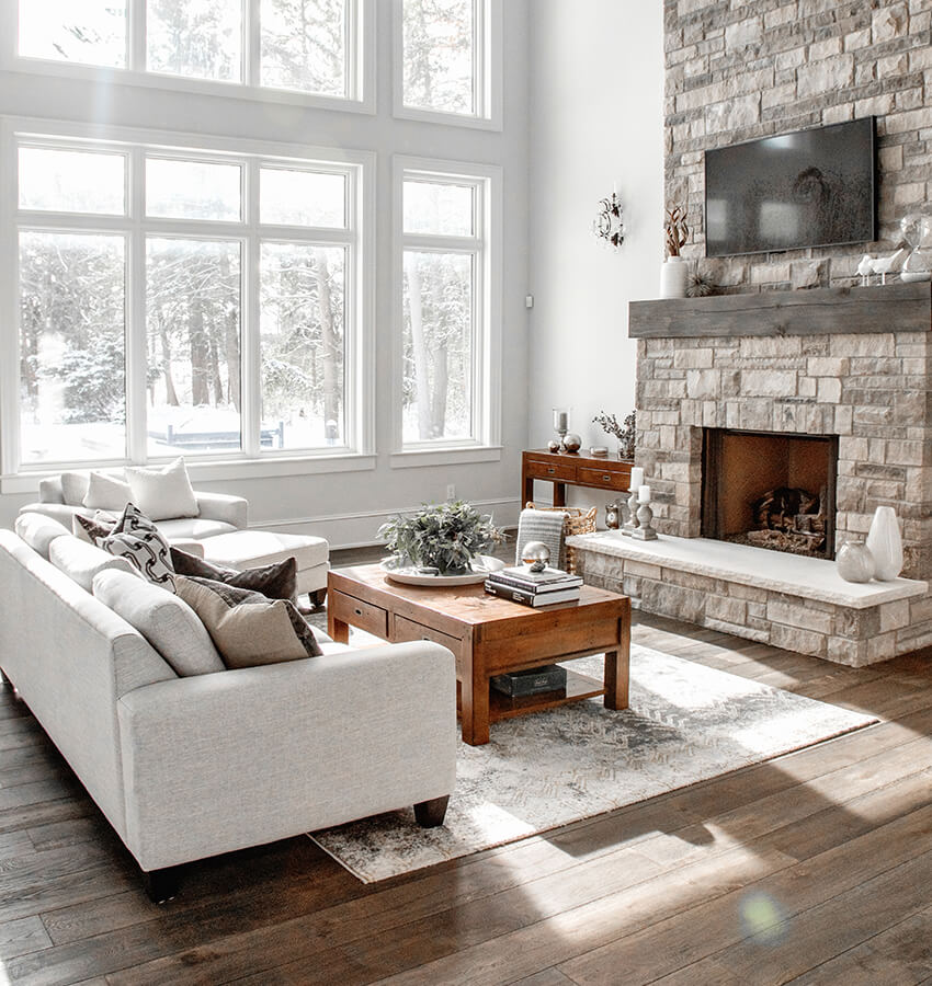 Lakeview Living Room Furniture and Fireplace