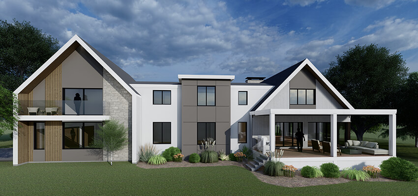 Modern Residential Rendering Back