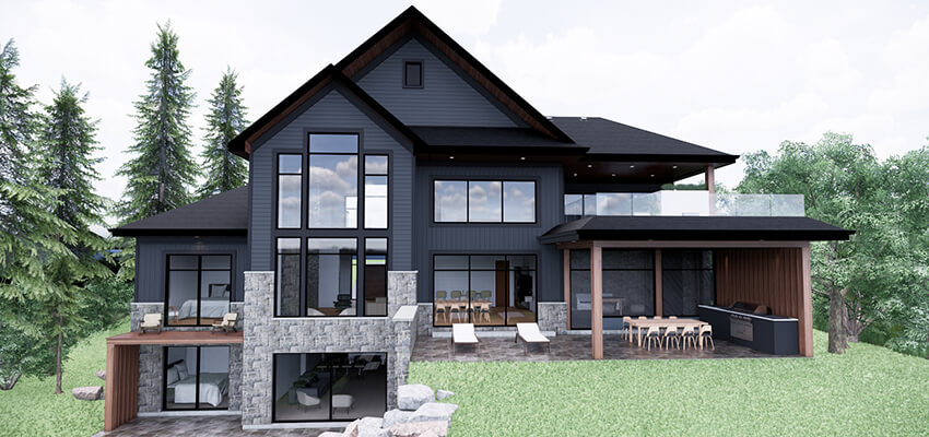 Modern House Rendering Back