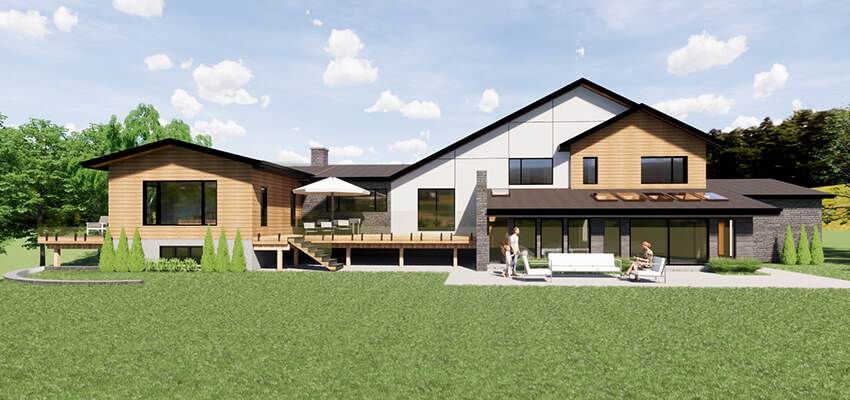 Modern House Rendering Back