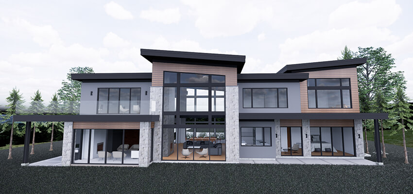 Modern Architectural Rendering Back