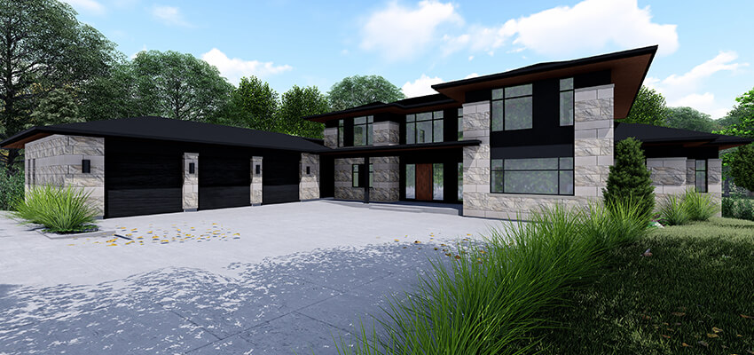 Modern Home Exterior Rendering Front