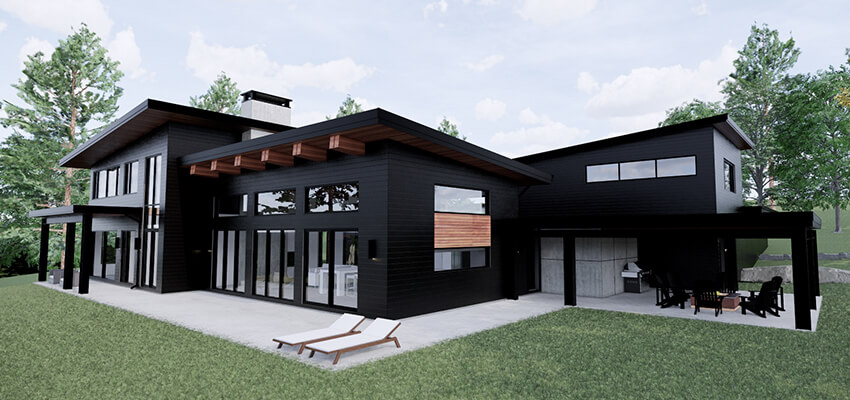 Modern Architectural Rendering Back