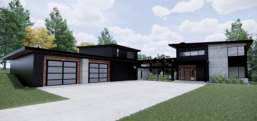 Modern Architectural Rendering Front