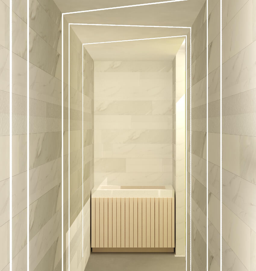 Spa Hallway Design Rendering