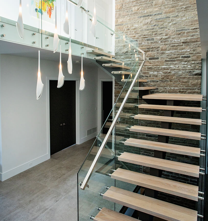 Modern Staircase and Light Fixtures