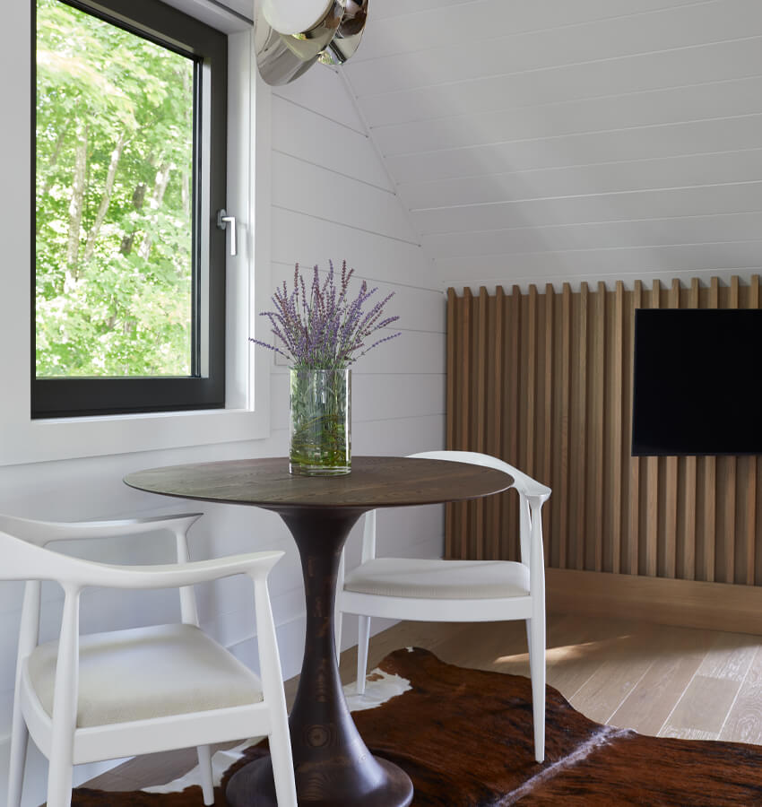 Dining room with custom table