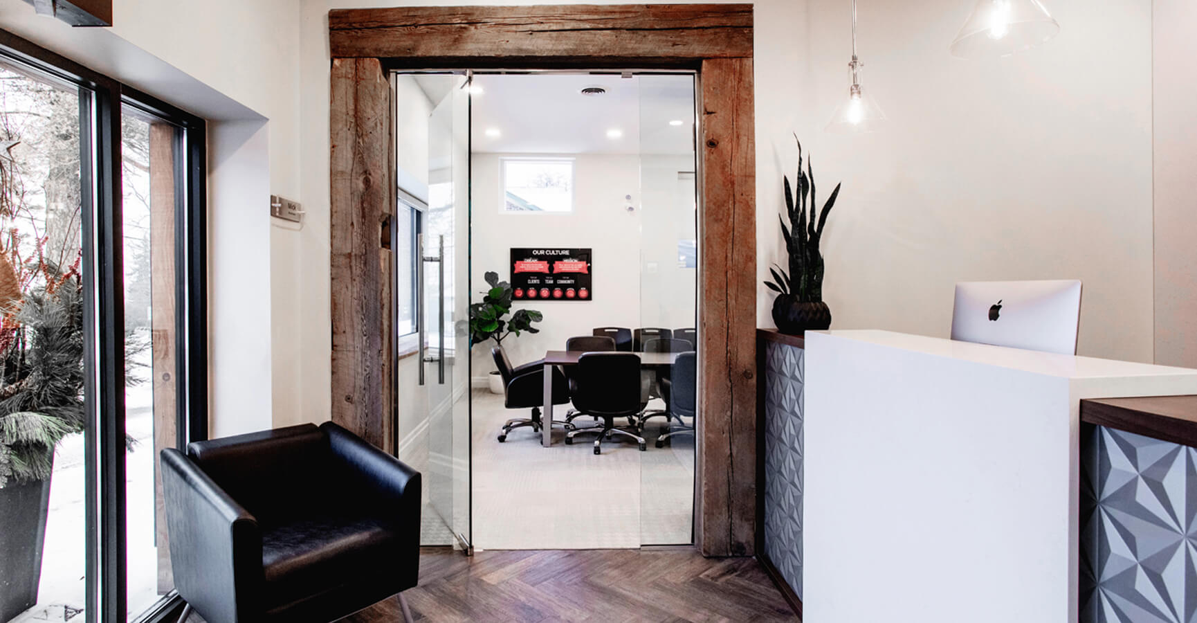 Corporate Office Board Room and Reception Desk Design