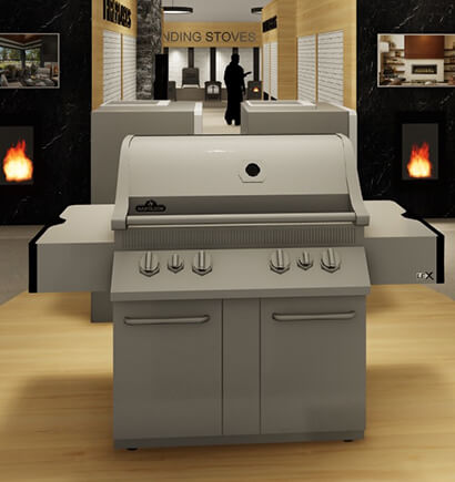 Modern Barbeque Fireplace Display