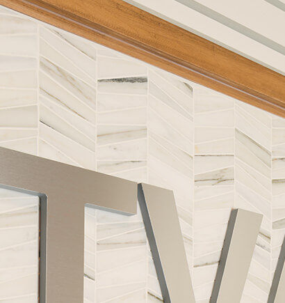 Beauty Spa Wall Tile and Logo Closeup
