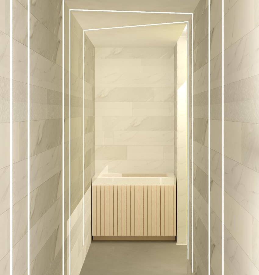 Spa Hallway Design Rendering