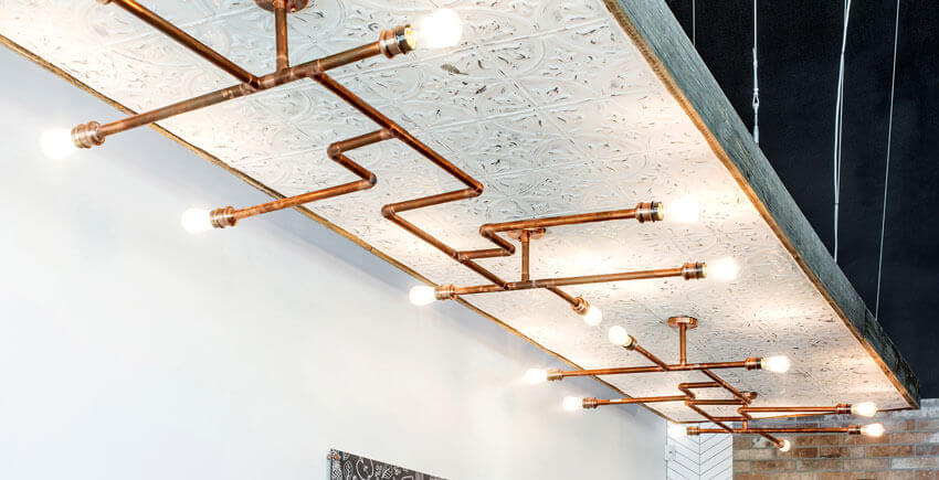 Modern Copper Light Fixture