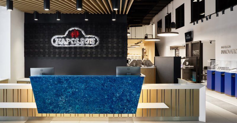 Napoleon BBQ Showroom entry and reception desk